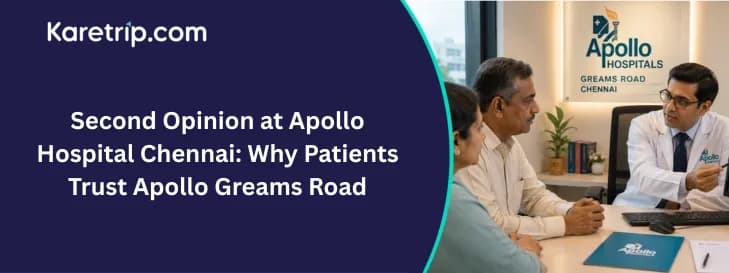 Doctor providing a second opinion consultation to a patient and family at Apollo Hospital Chennai Greams Road.
